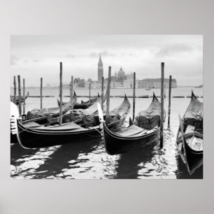 Venedig Italien Schwarz-Weiß-Landschaft P Triptych Poster