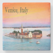 Venedig, Italien Untersetzer Orange Sunset Stone (Vorderseite)
