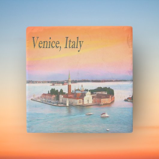 Venedig, Italien Untersetzer Orange Sunset Stone