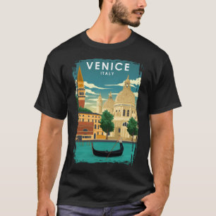 Venedig Italien Vintag Minimales Reiseplakat T-Shirt