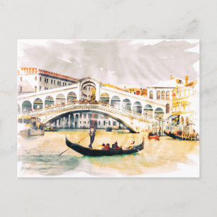 Venedig, Italien - Vintage-Aquarell-Kunstreise Feiertagspostkarte