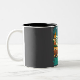 Venedig Italien Vintage Minimal Reiseposter Zweifarbige Tasse