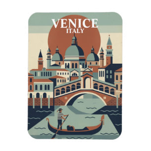 Venedig Italien Vintage Reise Gondel Kanal Magnet