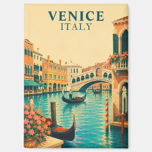 Venedig Italien Vintage Reise Grand Canal Gondel Magnet