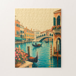 Venedig Italien Vintage Reise Grand Canal Gondel Puzzle