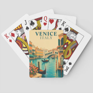 Venedig Italien Vintage Reise Grand Canal Gondel Spielkarten