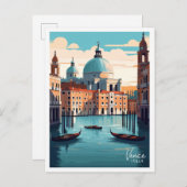 Venedig Italien Vintage Reise Illustration Postkarte (Vorne/Hinten)