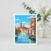 Venedig Italien Vintage-Reise-Ort-Abbildung Postkarte (Stehend Vorderseite)