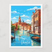 Venedig Italien Vintage-Reise-Ort-Abbildung Postkarte (Vorderseite)