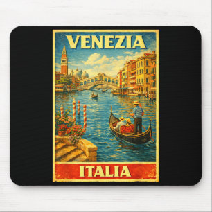 Venedig Italien Vintage Reise Venedig Grafik Kunst Mousepad