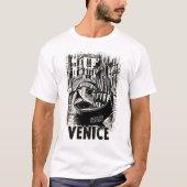 Venedig Italien Vintage Reisen Postcard Rodelbahn T-Shirt (Vorderseite)
