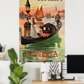Venedig Italien Vintage Reiseplakat Poster (Heimbüro)