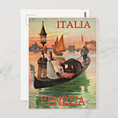 Venedig Italien Vintage Reiseplakat Postkarte (Vorne/Hinten)