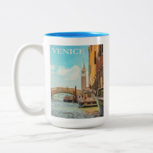 Venedig Italien Vintage-Reiseposter Zweifarbige Tasse