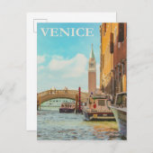Venedig Italien Vintage Travel Poster Postkarte (Vorne/Hinten)