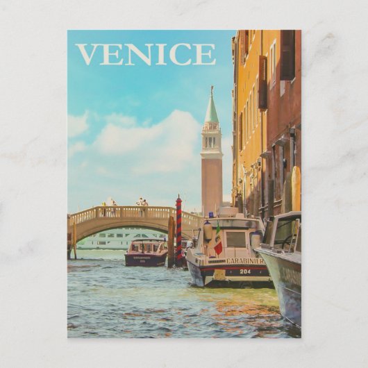 Venedig Italien Vintage Travel Poster Postkarte (Vorderseite)