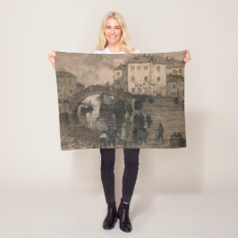 Venedig, Italien (Vintage Venezianische Landschaft Fleecedecke