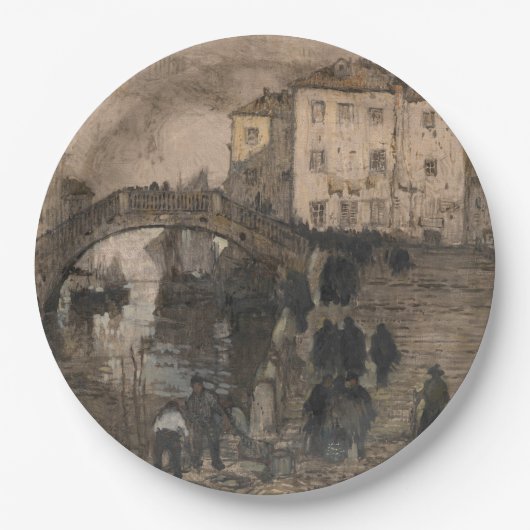 Venedig, Italien (Vintage Venezianische Landschaft Pappteller (Vorderseite)