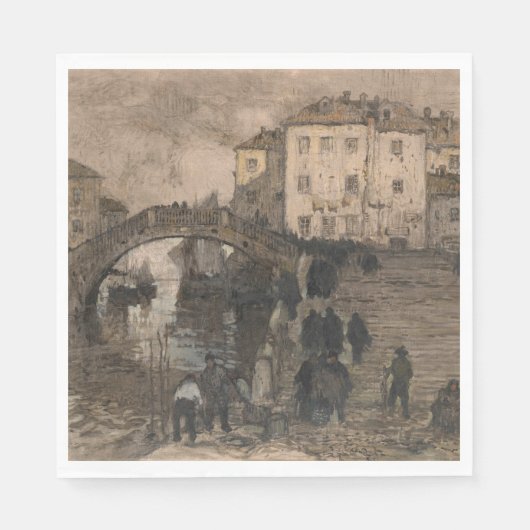Venedig, Italien (Vintage Venezianische Landschaft Serviette (Vorderseite)