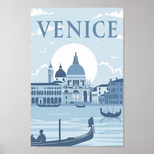 Venedig Italien Vintager berühmter Reiseort Poster (Vorne)