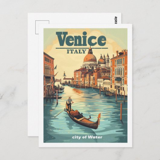 Venedig Italien Vintager berühmter Reiseort Postkarte (Vorne/Hinten)