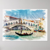 Venedig, Italien - Wasserfarbe Poster (Vorne)