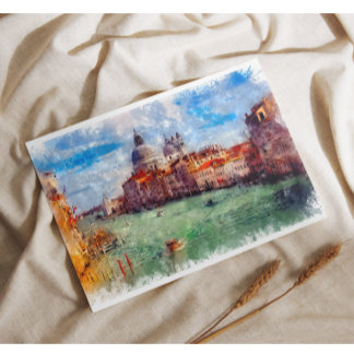 Venedig Italien Wasserfarbe Reisen Kunst Feiertagspostkarte