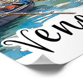 Venedig - Italien Wasserfarbenmalerei Poster (Ecke)