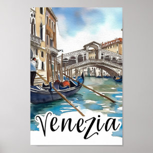 Venedig - Italien Wasserfarbenmalerei Poster
