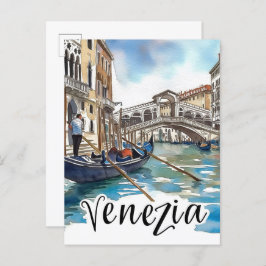 Venedig - Italien Wasserfarbenmalerei Postkarte