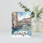Venedig - Italien Wasserfarbenmalerei Postkarte (Stehend Vorderseite)