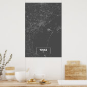 Venedig, Italien (weiß auf schwarz) Poster (Küche)