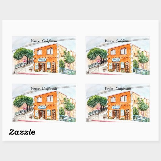 Venedig, Kalifornien Rechteckiger Aufkleber (Blatt)