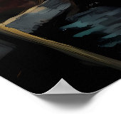 Venedig-Kanal bei Nacht, Ölmalerei | Poster (Ecke)