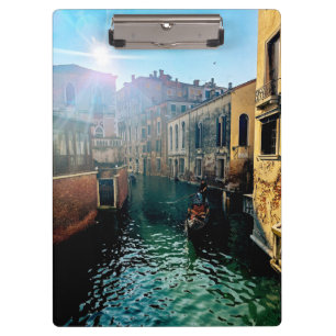 Venedig-Kanal-Gondel-Fotografie-Menü Italienisches Klemmbrett