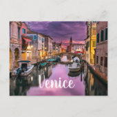 Venedig-Kanal im Lila Himmel Postkarte (Vorderseite)