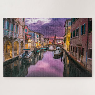 Venedig-Kanal im Lila Himmel Puzzle