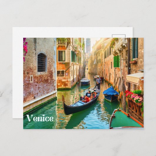 Venedig-Kanal, Italien Postkarte (Vorne/Hinten)
