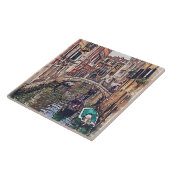 Venedig Kanal mit Häusern und Gondel. Italien. Fliese (Seite)