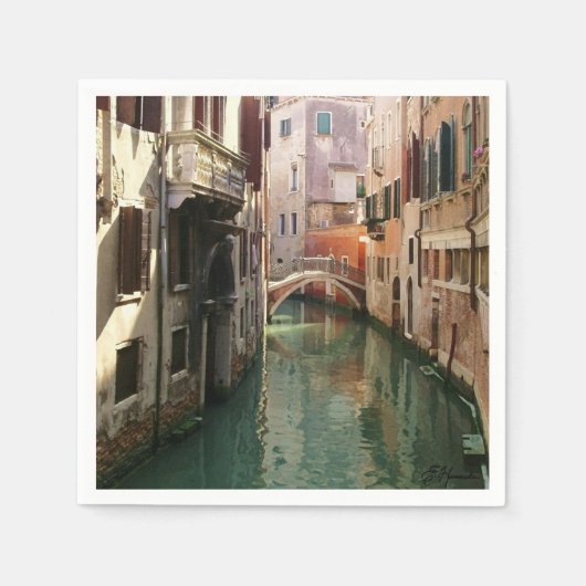 Venedig-Kanal Serviette (Vorderseite)