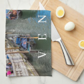 Venedig Kanal und Brücke Blick Teetuch Geschirrtuch (Viertel Falte)