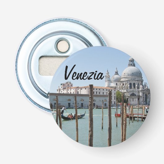Venedig Kanal und Kirche mit Text Flaschenöffner (Vorderseite)