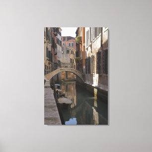 Venedig-Kanäle und Steinbrücke Leinwanddruck