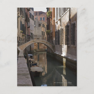 Venedig-Kanäle und Steinbrücke Postkarte