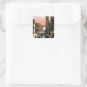 Venedig-Kanäle, VIntage-Bild Quadratischer Aufkleber (Tasche)