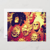 Venedig-Karneval-Masken Postkarte (Vorne/Hinten)