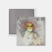 Venedig, Karnevalsmaske Nr.4 Italien (Kühlschrankm Magnet (Vorderseite/Rückseite)