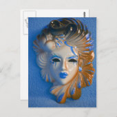 Venedig-Karnevalsmaske Postkarte (Vorne/Hinten)