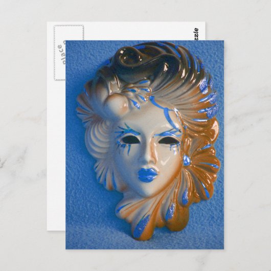 Venedig-Karnevalsmaske Postkarte (Vorne/Hinten)