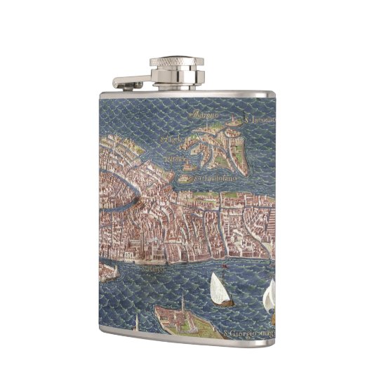 VENEDIG: KARTE, 16. Jahrhundert Flachmann (Links)